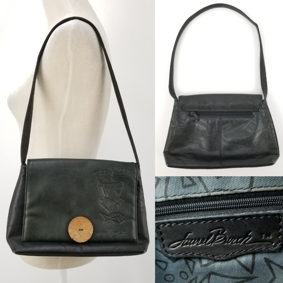 Laurel Burch Handbags - Laurel Burch Genuine Leather Embossed Shoulder Bag